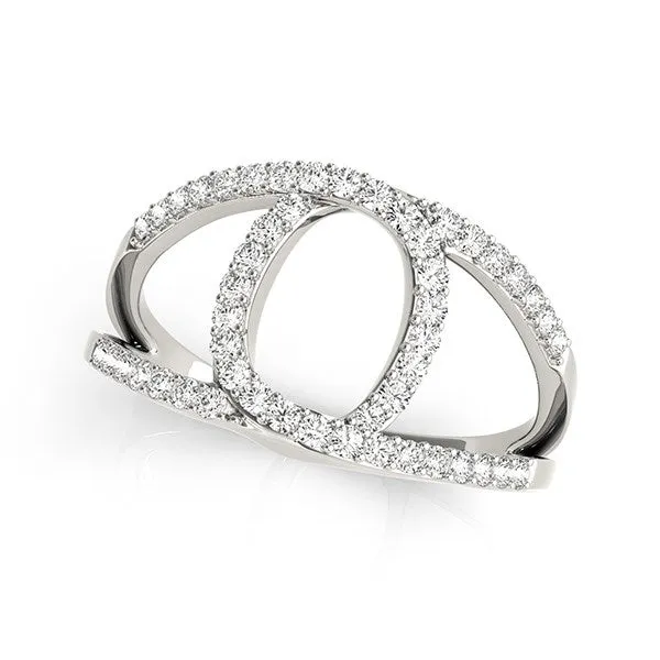 Rings MayaMila 14k White Gold Diamond Loop Style Dual Band Ring 12 cttw