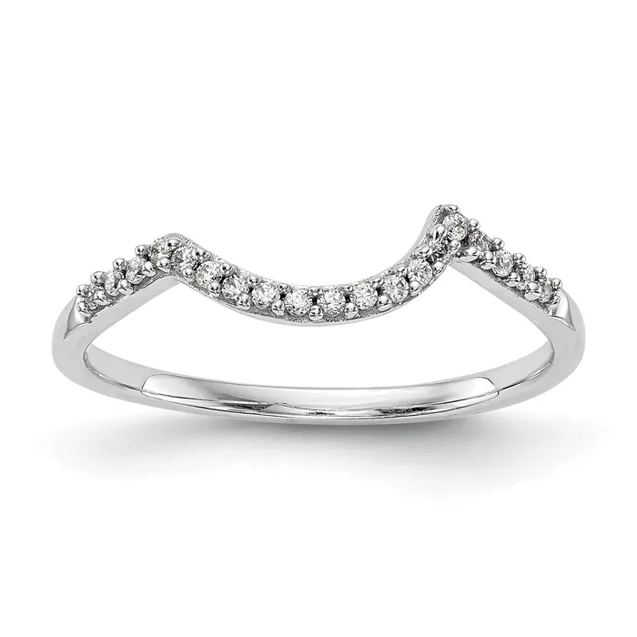 010ct CZ Solid Real 14k White Gold Wedding Wedding Band Ring Goldia Rings