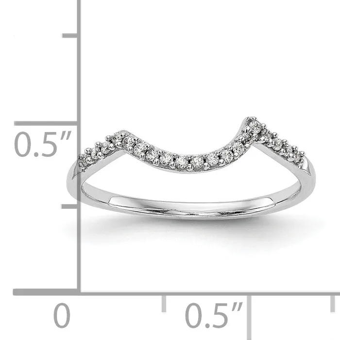 010ct CZ Solid Real 14k White Gold Wedding Wedding Band Ring Goldia Rings