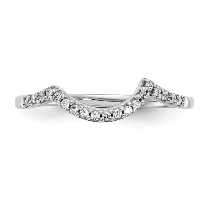 010ct CZ Solid Real 14k White Gold Wedding Wedding Band Ring Goldia Rings