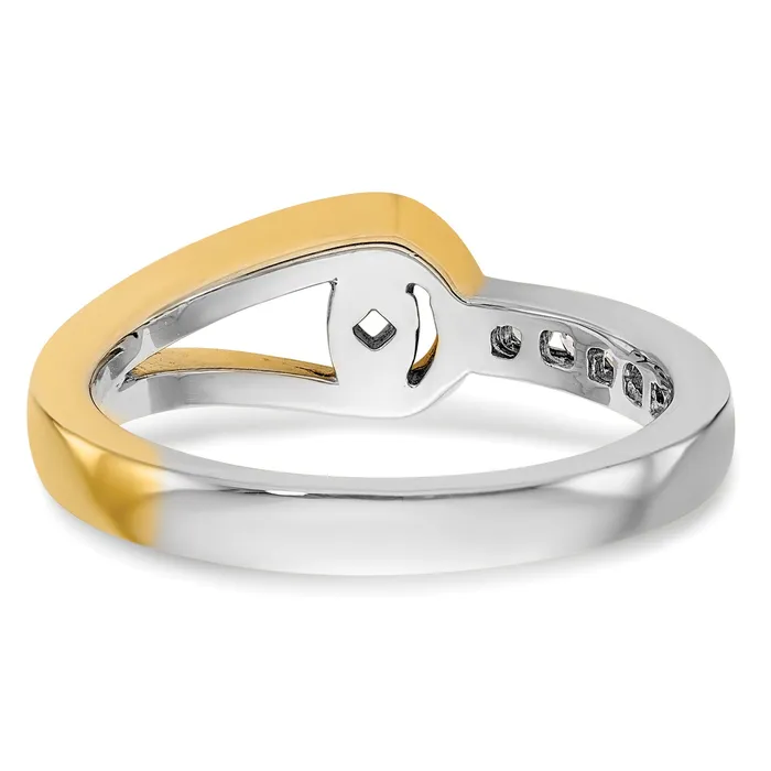 011ct CZ Solid Real 14K Twotone Peg Set Engagement Ring Goldia Rings