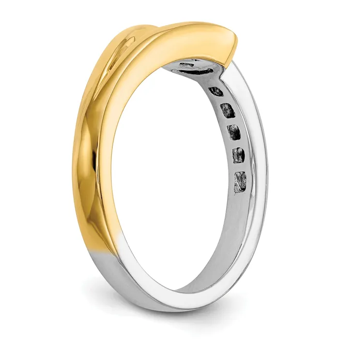 011ct CZ Solid Real 14K Twotone Peg Set Engagement Ring Goldia Rings