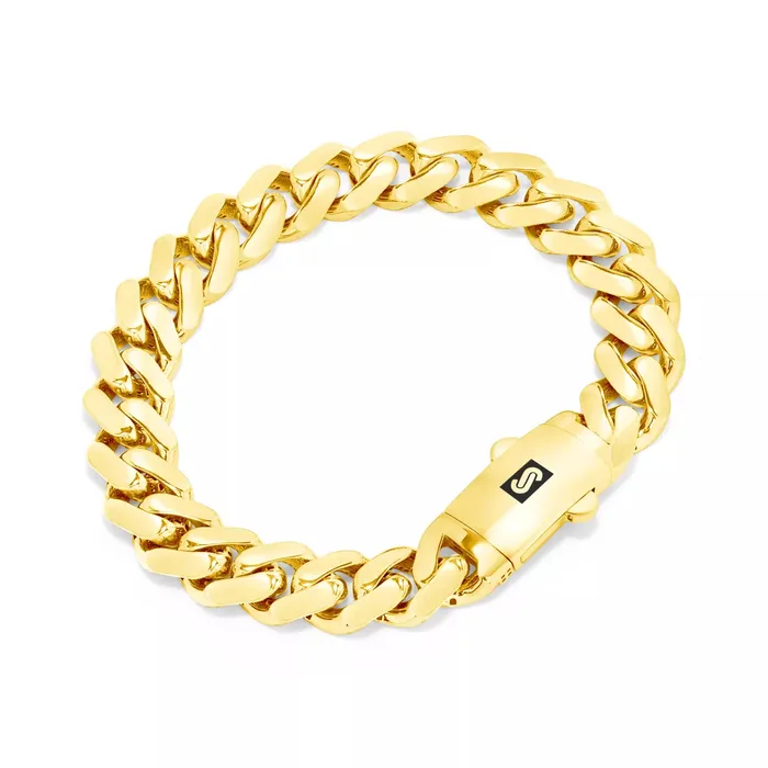 10K Yellow Gold Miami Cuban 13mm Royal Monaco Link Chain Bracelet 8 85 9 Goldiacom Bracelets