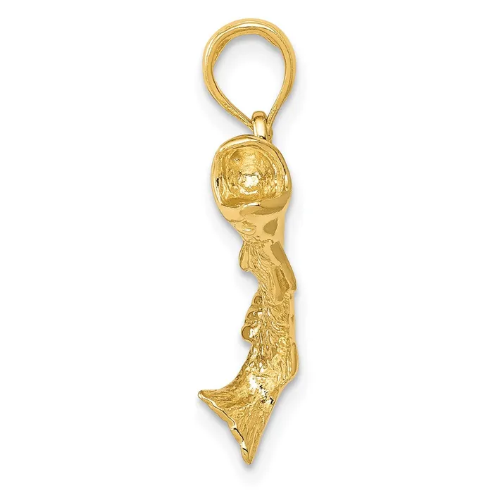 14k Yellow Gold Gold Polished Textured Bass Fish Pendant Goldia PreStyled Sets
