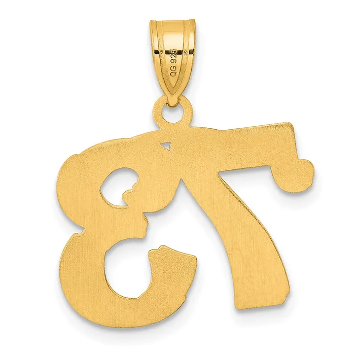 14k Yellow Gold Polished Etched Number 73 Pendant Goldia PreStyled Sets