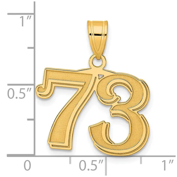 14k Yellow Gold Polished Etched Number 73 Pendant Goldia PreStyled Sets