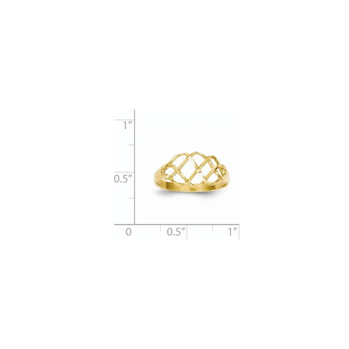 14K Yellow Gold Polished u0026 DiamondCut Fancy Ring Goldia Rings