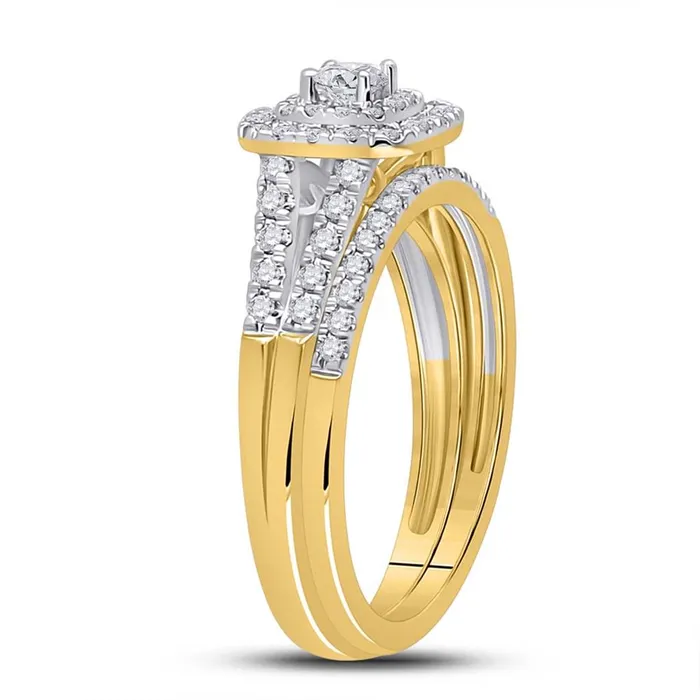 14k Yellow Gold Round Diamond Bridal Wedding Ring Set 12 Cttw gndatlanta Rings