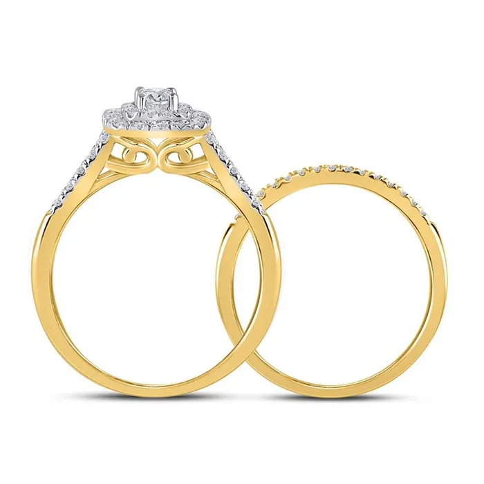 14k Yellow Gold Round Diamond Bridal Wedding Ring Set 12 Cttw gndatlanta Rings
