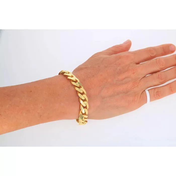Bracelets 14k Yellow Gold Royal Monaco Miami Cuban Link 75mm Chain Bracelet Box Clasp 7 Goldiacom