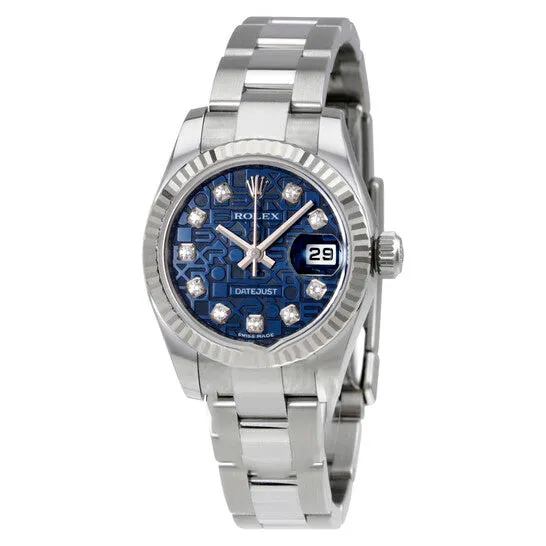 Bracelets JMS always Original Rolex Lady Datejust 26 Blue Dial Stainless Steel Oyster Bracelet Automatic Watch 179174BLJDO