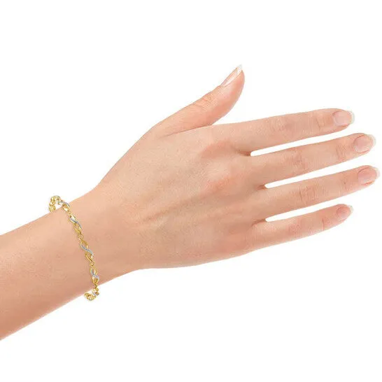 Bracelets Original Diamond Muse Prong Set Diamond Accent Infinity Link Bracelet in Yellow Flash Plated Sterling Silver JK I3 JMS always