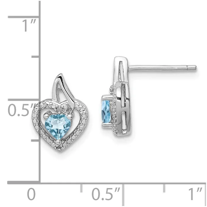Earrings Sterling Silver Rhodiumplated Blue Topaz and Diamond Earrings Goldia
