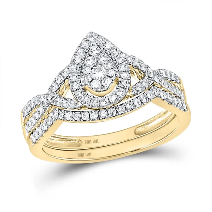 gndatlanta Rings 10k Yellow Gold Round Diamond Bridal Wedding Ring Set 12 Cttw gndatlanta Rings 10k Yellow Gold Round Diamond Bridal Wedding Ring Set 12 Cttw