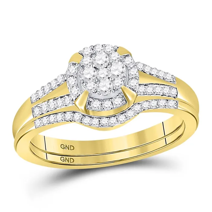 gndatlanta Rings 10k Yellow Gold Round Diamond Bridal Wedding Ring Set 38 Cttw gndatlanta Rings 10k Yellow Gold Round Diamond Bridal Wedding Ring Set 38 Cttw