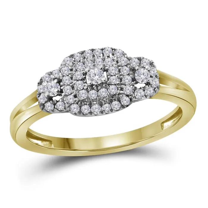 gndatlanta Rings 10K YELLOW GOLD ROUND DIAMOND SOLITAIRE BRIDAL ENGAGEMENT RING 14 CTTW