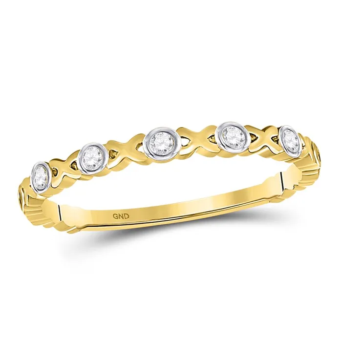 gndatlanta Rings 10k Yellow Gold Round Diamond XOXO Love Stackable Band Ring 112 Cttw gndatlanta Rings 10k Yellow Gold Round Diamond XOXO Love Stackable Band Ring 112 Cttw