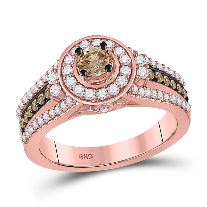 gndatlanta Rings 14k Rose Gold Round Brown Diamond Solitaire Bridal Engagement Ring 1 Cttw gndatlanta Rings 14k Rose Gold Round Brown Diamond Solitaire Bridal Engagement Ring 1 Cttw
