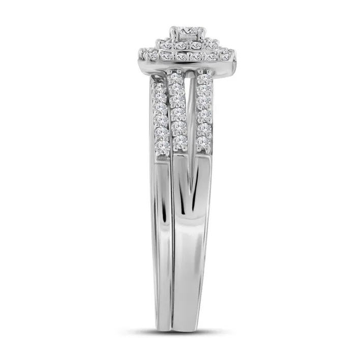 gndatlanta Rings 14k White Gold Round Diamond Splitshank Bridal Wedding Ring Set 12 Cttw gndatlanta Rings 14k White Gold Round Diamond Splitshank Bridal Wedding Ring Set 12 Cttw
