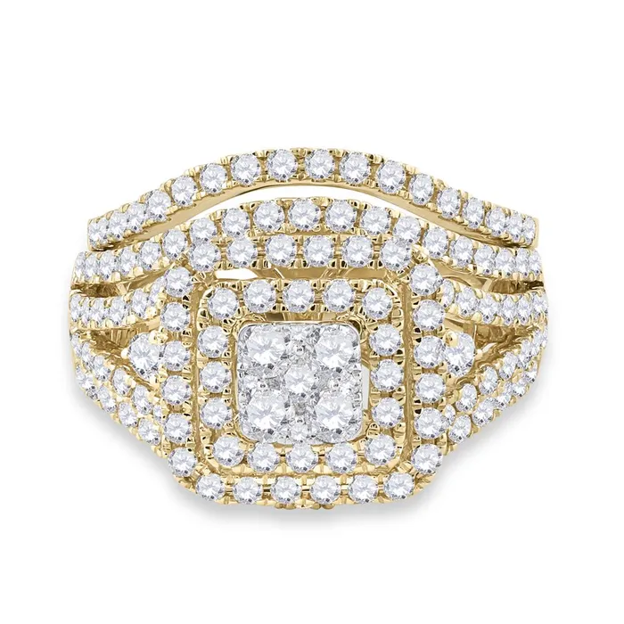 gndatlanta Rings 14k Yellow Gold Round Diamond Bridal Wedding Ring Set 134 Cttw gndatlanta Rings 14k Yellow Gold Round Diamond Bridal Wedding Ring Set 134 Cttw