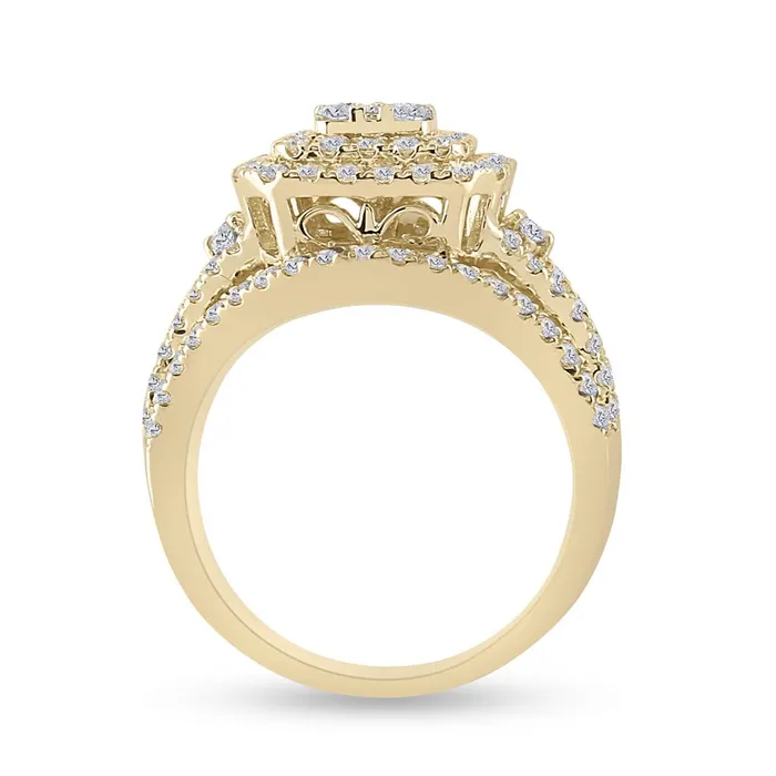 gndatlanta Rings 14k Yellow Gold Round Diamond Bridal Wedding Ring Set 134 Cttw