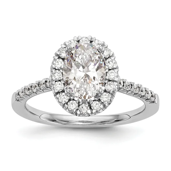 Goldia 037ct CZ Solid Real 14K White Gold Oval Halo Engagement Ring Rings Goldia 037ct CZ Solid Real 14K White Gold Oval Halo Engagement Ring Rings