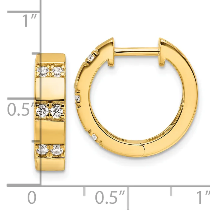 Goldia Earrings 14k Yellow Gold 13 Ct Lab Grown Diamond VSSI G Fashion Hinged Hoop Earrings