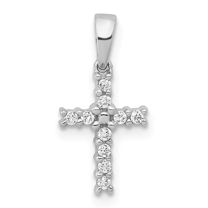 Goldia Necklaces 14k White Gold 110 Ct Lab Grown Diamond VSSI G Latin Cross Pendant