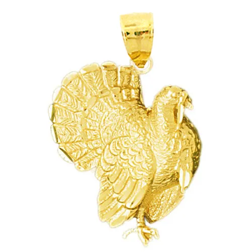 Goldia PreStyled Sets 14K Gold Wild Turkey Pendant