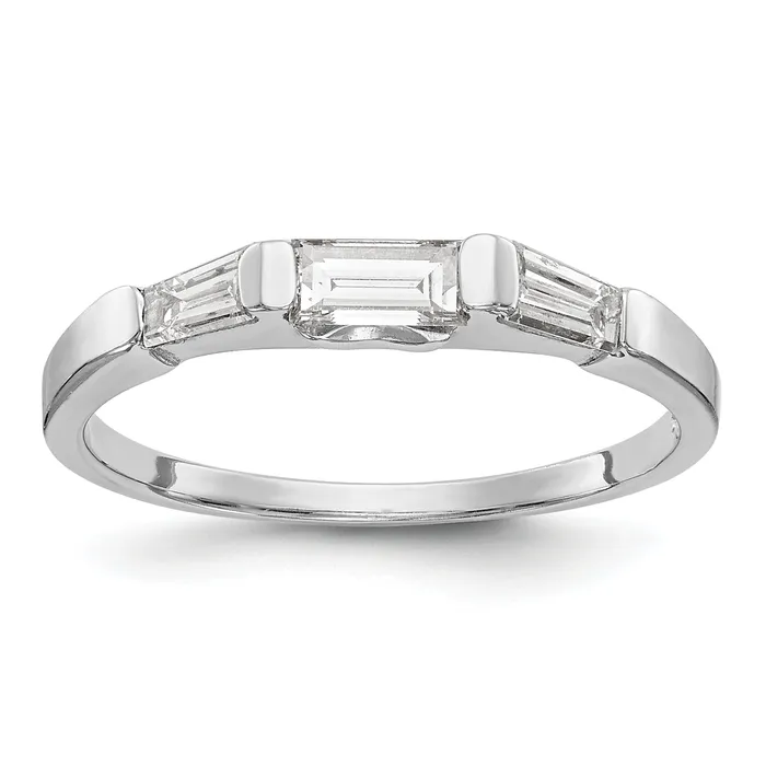 Goldia Rings 061ct CZ Solid Real 14K White Gold Wedding Wedding Band Ring