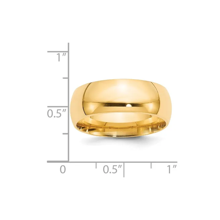 Goldia Rings Solid 10K Yellow Gold 8mm Comfort Fit MensWomens Wedding Band Ring Size 11