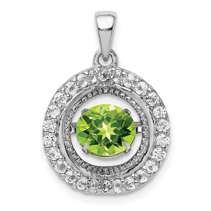 Goldia Sterling Silver White Topaz u0026 Vibrant Peridot Circle Pendant Necklaces Goldia Sterling Silver White Topaz u0026 Vibrant Peridot Circle Pendant Necklaces