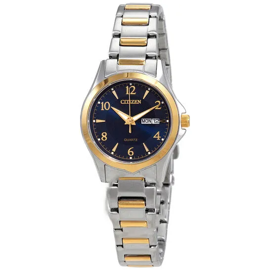 JMS always Rings Original Citizen Quartz Blue Dial Twotone Ladies Watch EQ059555L