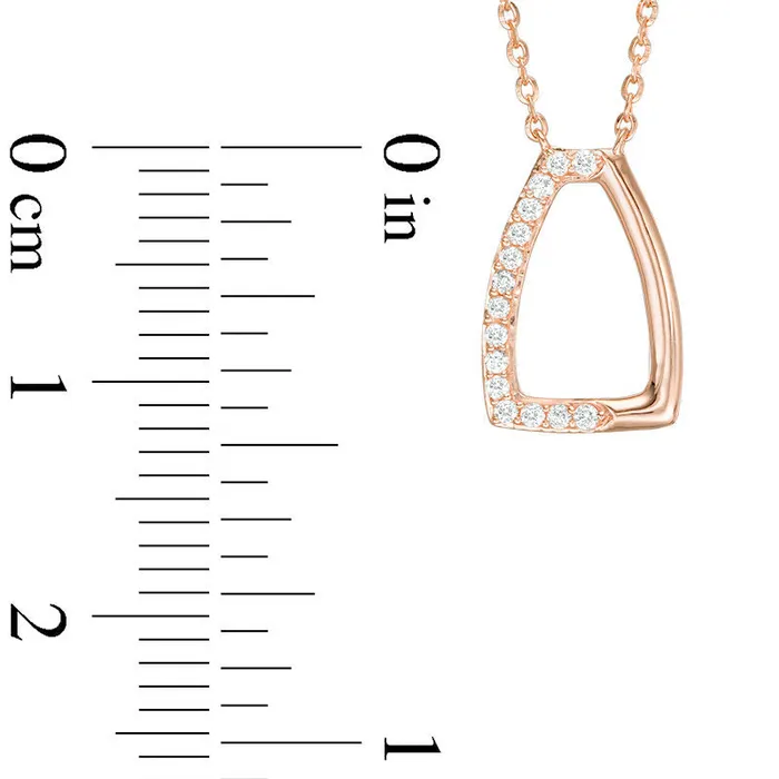 Natural Diamond Accent Tapered Rectangle Outline Necklace in 14K Rose Gold Goldia Necklaces Natural Diamond Accent Tapered Rectangle Outline Necklace in 14K Rose Gold Goldia Necklaces