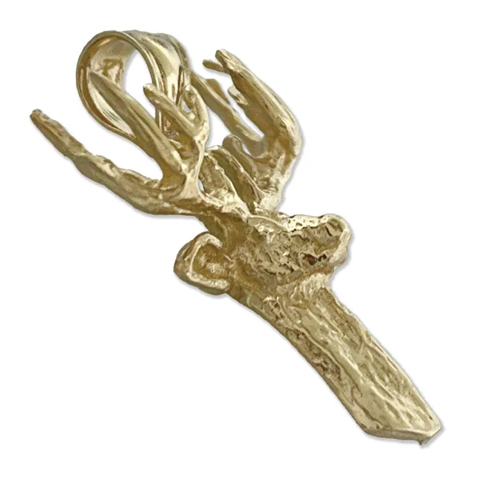 Necklaces 14K Gold Deer Head Pendant Goldia