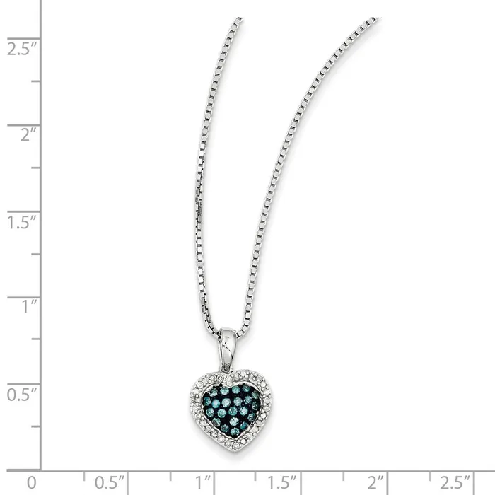 Necklaces Goldia Sterling Silver Blue Diamond Small Heart Pendant