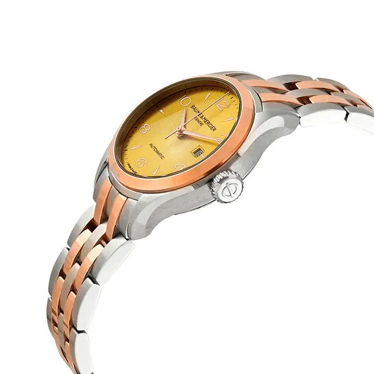 Original Baume et Mercier Clifton Automatic Gold Dial Ladies Steel and 18k Rose Gold Watch M0A10351 JMS always PreStyled Sets Original Baume et Mercier Clifton Automatic Gold Dial Ladies Steel and 18k Rose Gold Watch M0A10351 JMS always PreStyled Sets