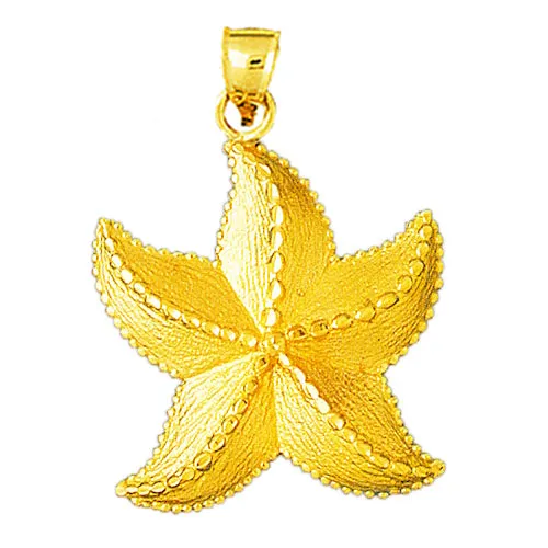 PreStyled Sets 14K Gold 40MM Starfish Pendant Goldia