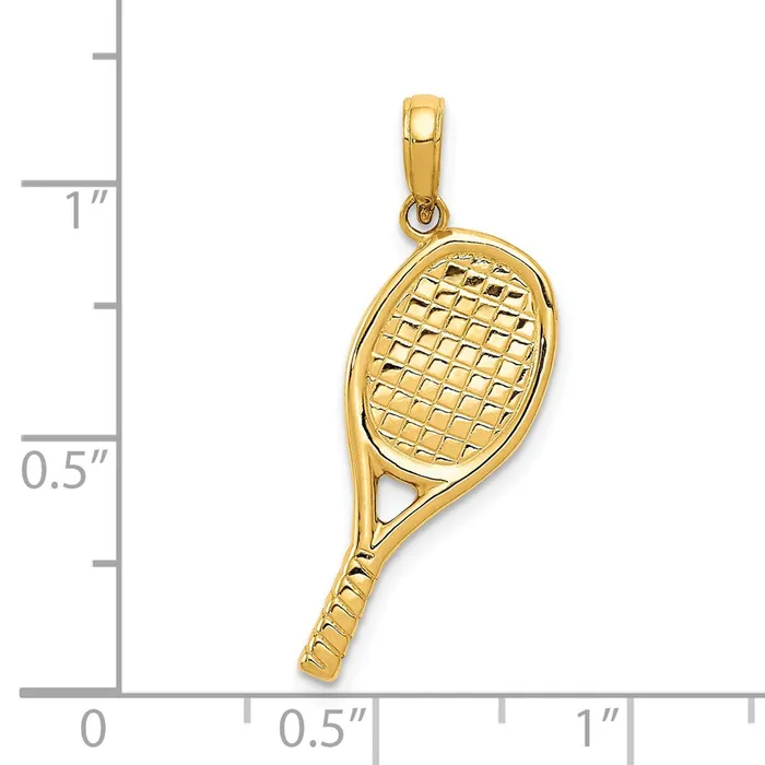 PreStyled Sets Goldia 14k Yellow Gold 3D Racquetball Pendant