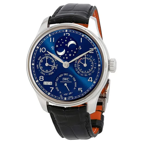 PreStyled Sets Original IWC Portugieser Perptual Calendar Double Moonphase 18K White Gold Mens Watch 503401 JMS always