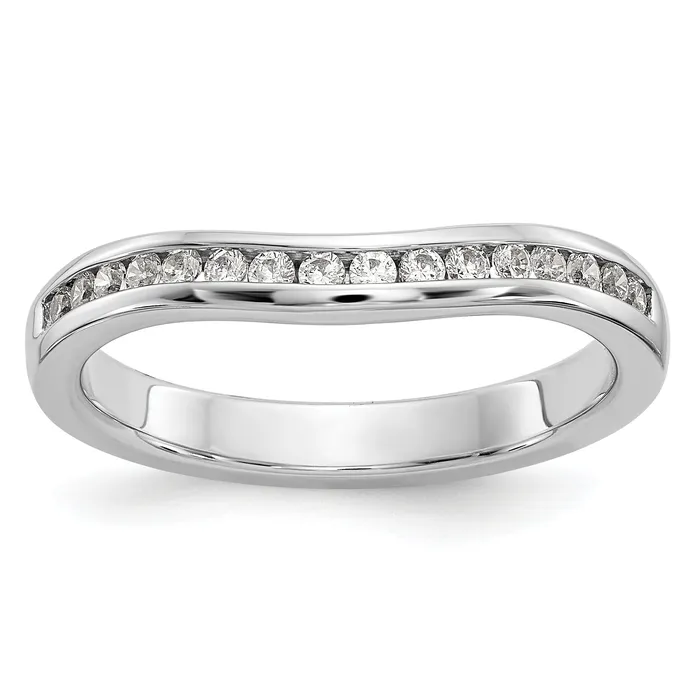 Rings 017ct CZ Solid Real 14k White Gold Wedding Wedding Band Ring Goldia