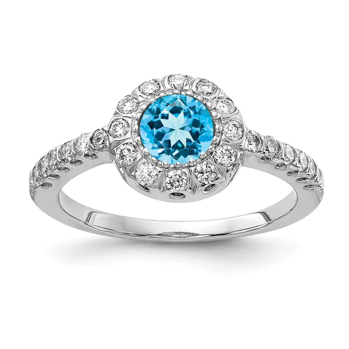 Rings 14k White Gold 5mm Blue Topaz Checker A Diamond ring Goldiacom Rings 14k White Gold 5mm Blue Topaz Checker A Diamond ring Goldiacom
