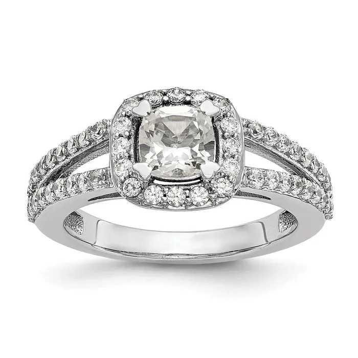 Rings Goldia 075ct CZ Solid Real 14K White Gold Cushion Halo Engagement Ring Rings Goldia 075ct CZ Solid Real 14K White Gold Cushion Halo Engagement Ring