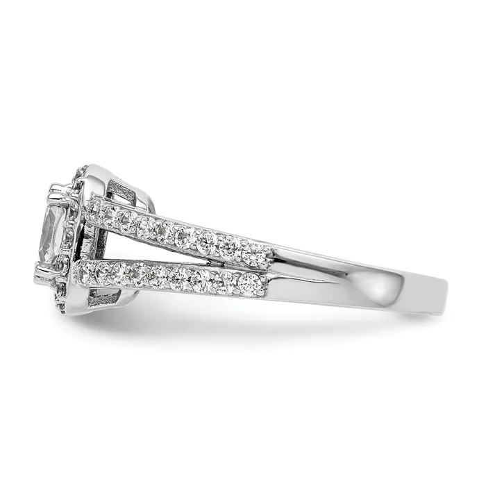 Rings Goldia 075ct CZ Solid Real 14K White Gold Cushion Halo Engagement Ring