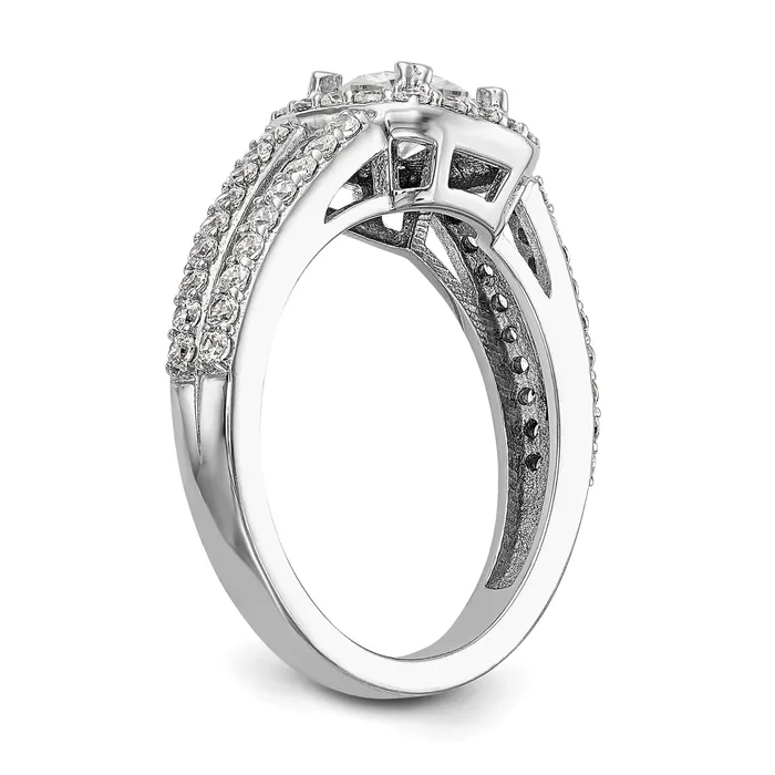 Rings Goldia 075ct CZ Solid Real 14K White Gold Cushion Halo Engagement Ring