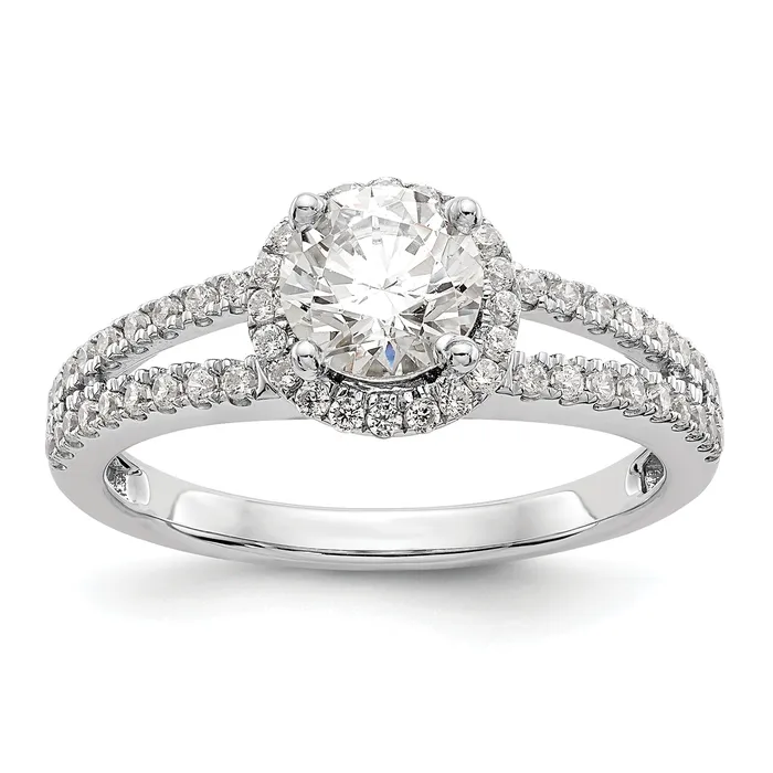 Rings Goldia 075ct CZ Solid Real 14K White Gold Round Halo Engagement Ring Rings Goldia 075ct CZ Solid Real 14K White Gold Round Halo Engagement Ring