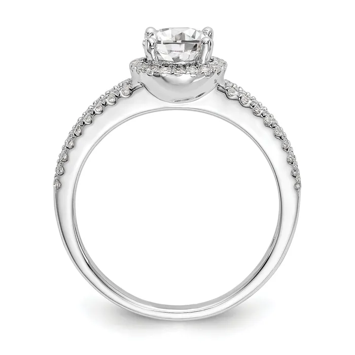 Rings Goldia 075ct CZ Solid Real 14K White Gold Round Halo Engagement Ring