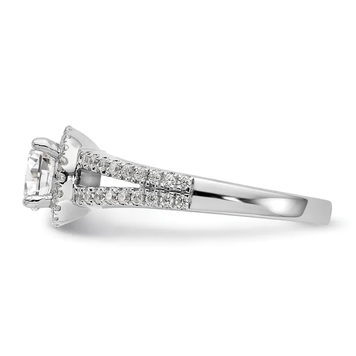 Rings Goldia 075ct CZ Solid Real 14K White Gold Round Halo Engagement Ring