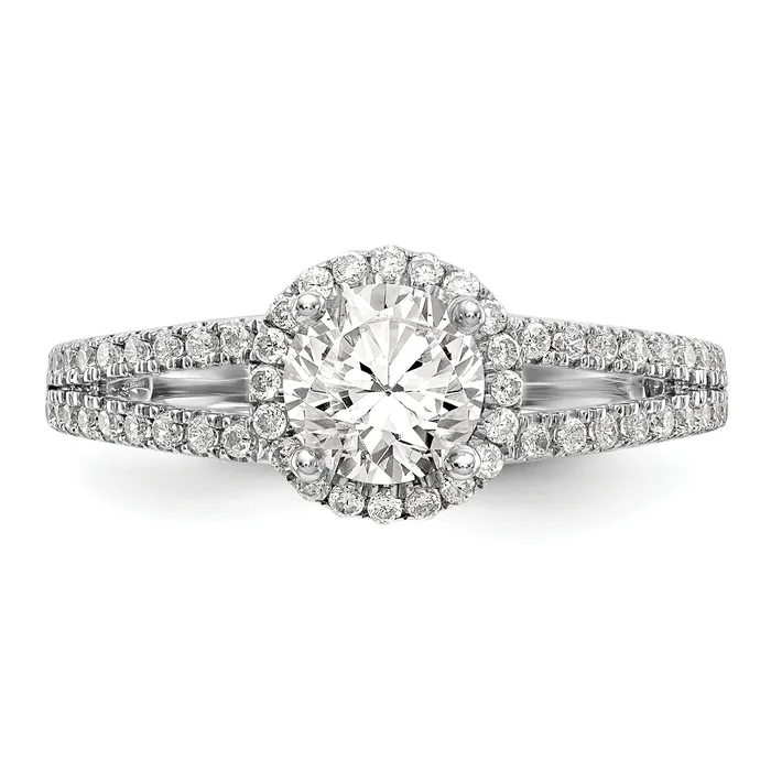 Rings Goldia 075ct CZ Solid Real 14K White Gold Round Halo Engagement Ring