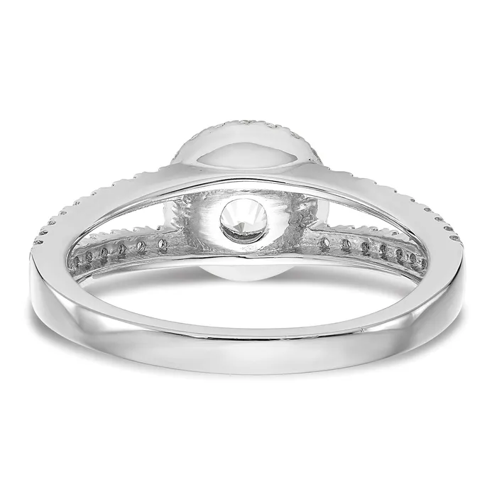 Rings Goldia 075ct CZ Solid Real 14K White Gold Round Halo Engagement Ring
